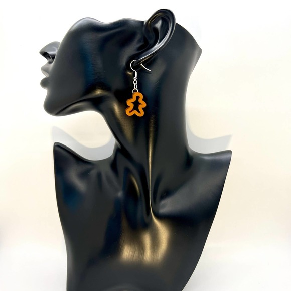 Christmas Earrings - Gingerbread Cookie Cutter Earrings - Dangle Earrings - Picture 7 of 9